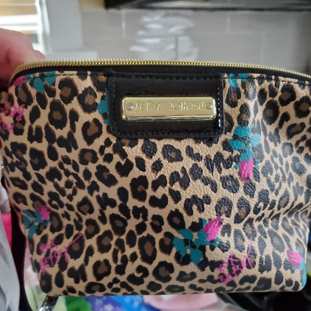 Betsy Johnson Leopard Print Wristlet